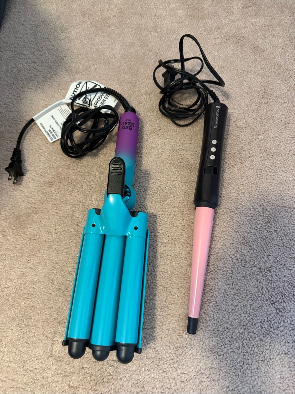 Bed Head Triple Barrel Waver and Remington Tapered Curling Wand Set